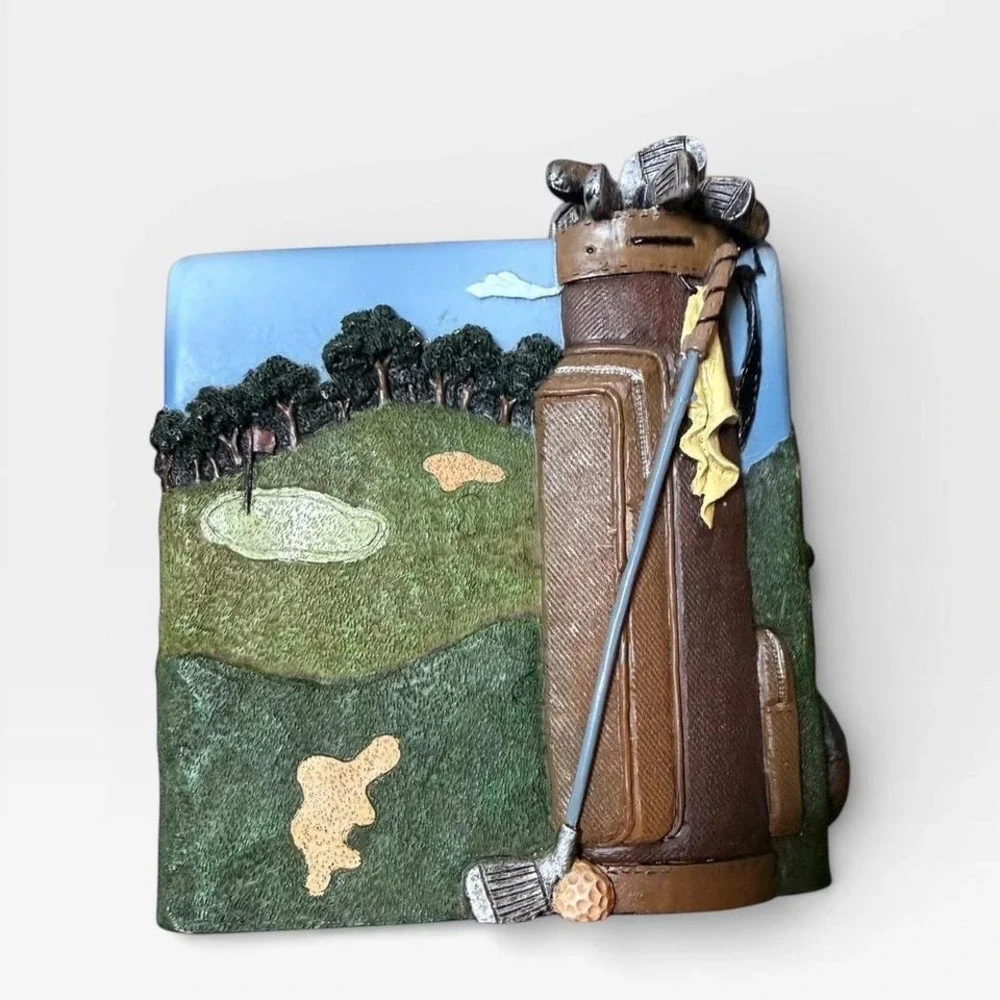 Collectible Golf-Themed Resin Tissue Box Cover DD Golf Course Decor